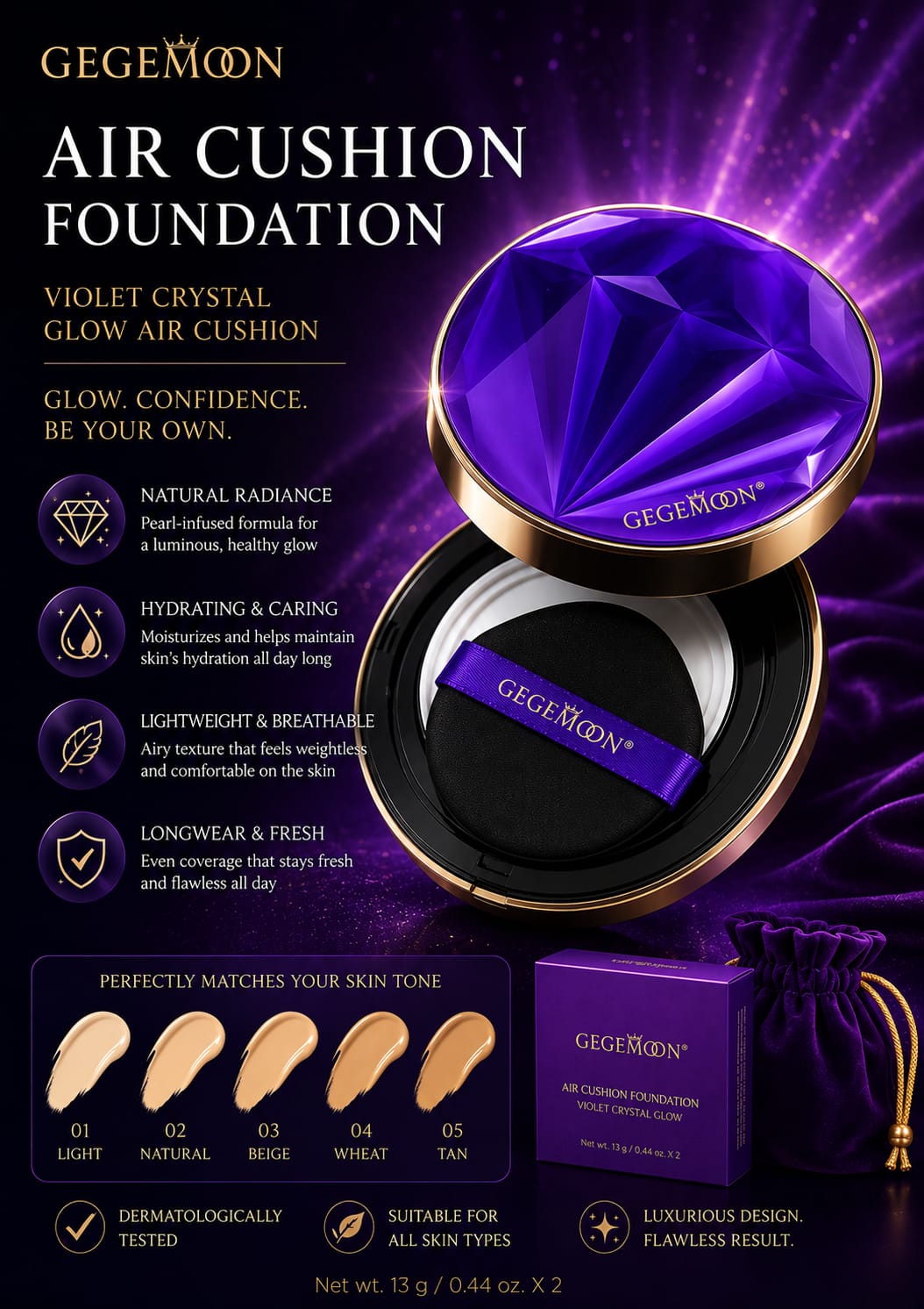 Gegemoon Violet Crystal Air Cushion